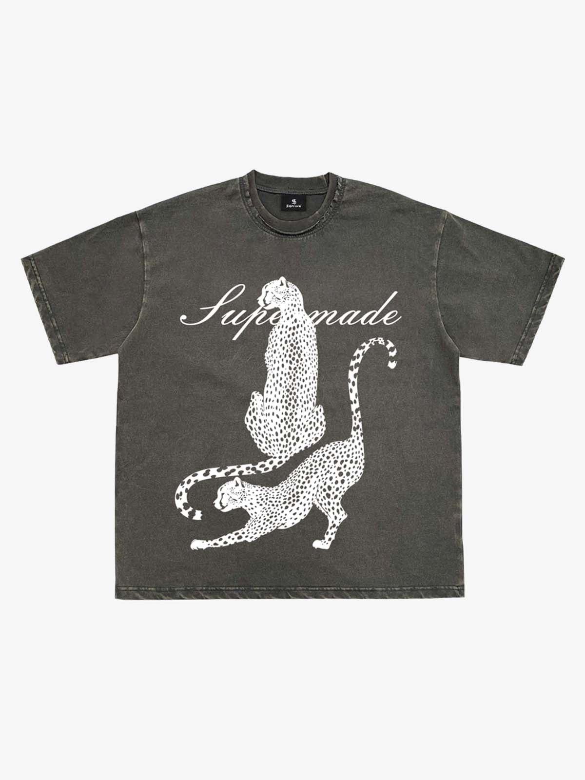 Leopard Print Washed Vintage T-Shirt 