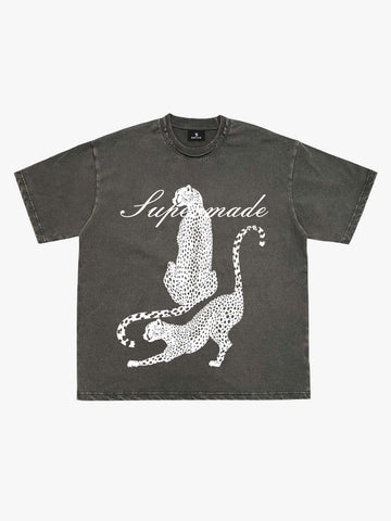 Leopard Print Washed Vintage T-Shirt 