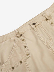Studded Multi-Pocket Straight-Leg Work Pants