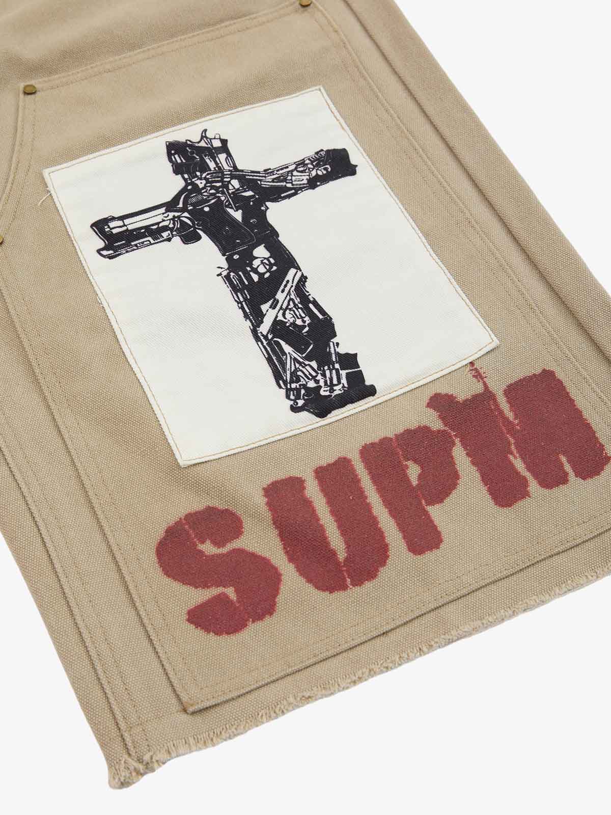 Supermade Multi-Element Appliqué Patchwork Denim Suit 