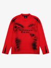 Langarmshirt mit Totenkopf-Grafik und mehrlagigem Rennlogo