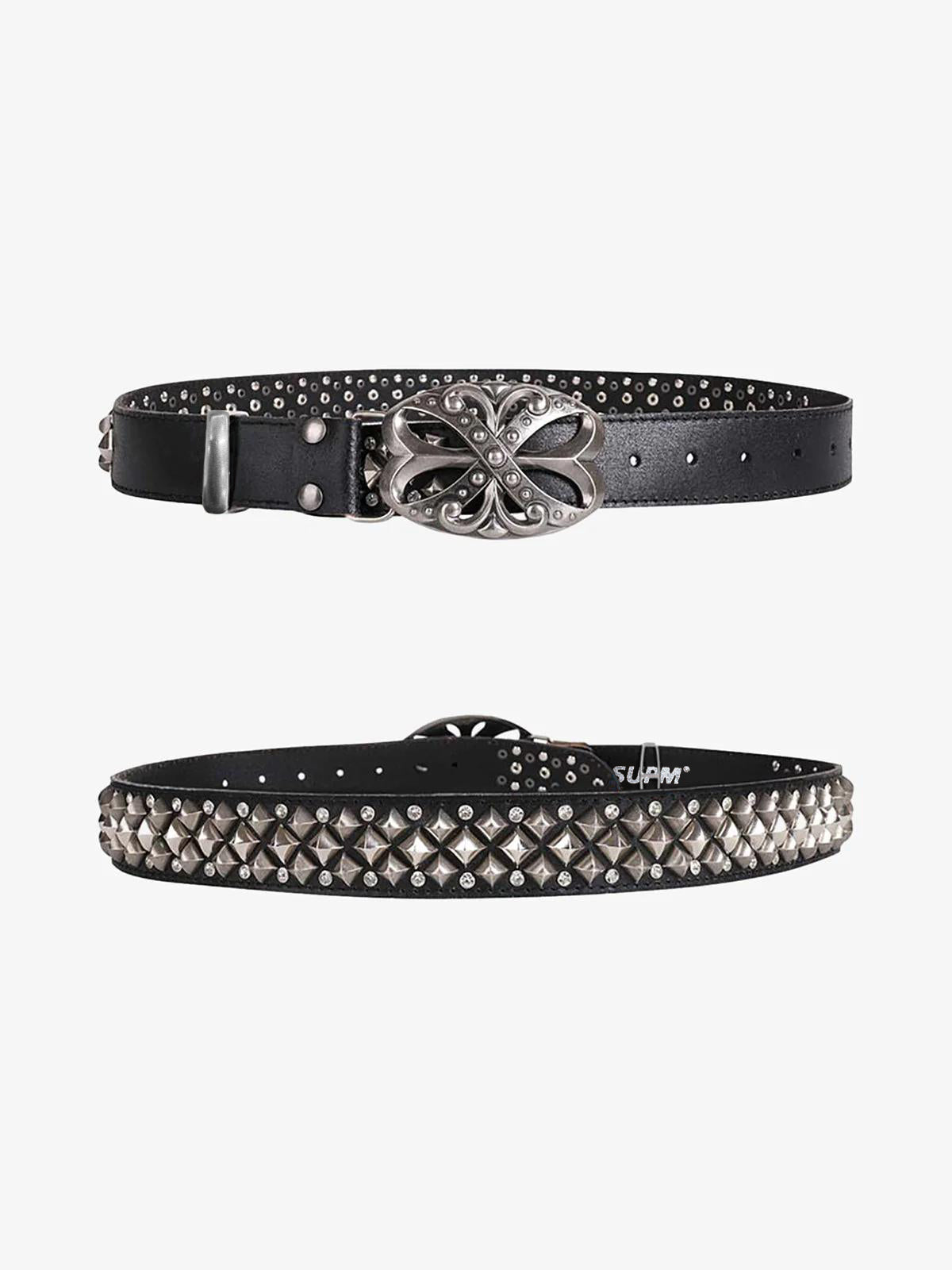 Thesupermade Retro Punk Rhinestone Belt - 2175 
