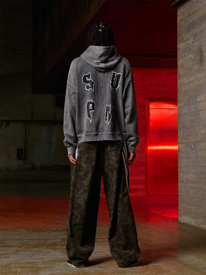 Original Distressed SPMD Graphic Cotton Hoodie 