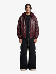 Retro Distressed Washed PU Leather Cotton Jacket 
