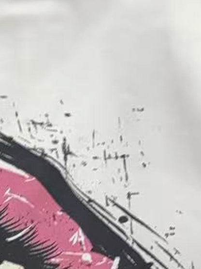 Retro Letter Lip Graphic T-Shirt 