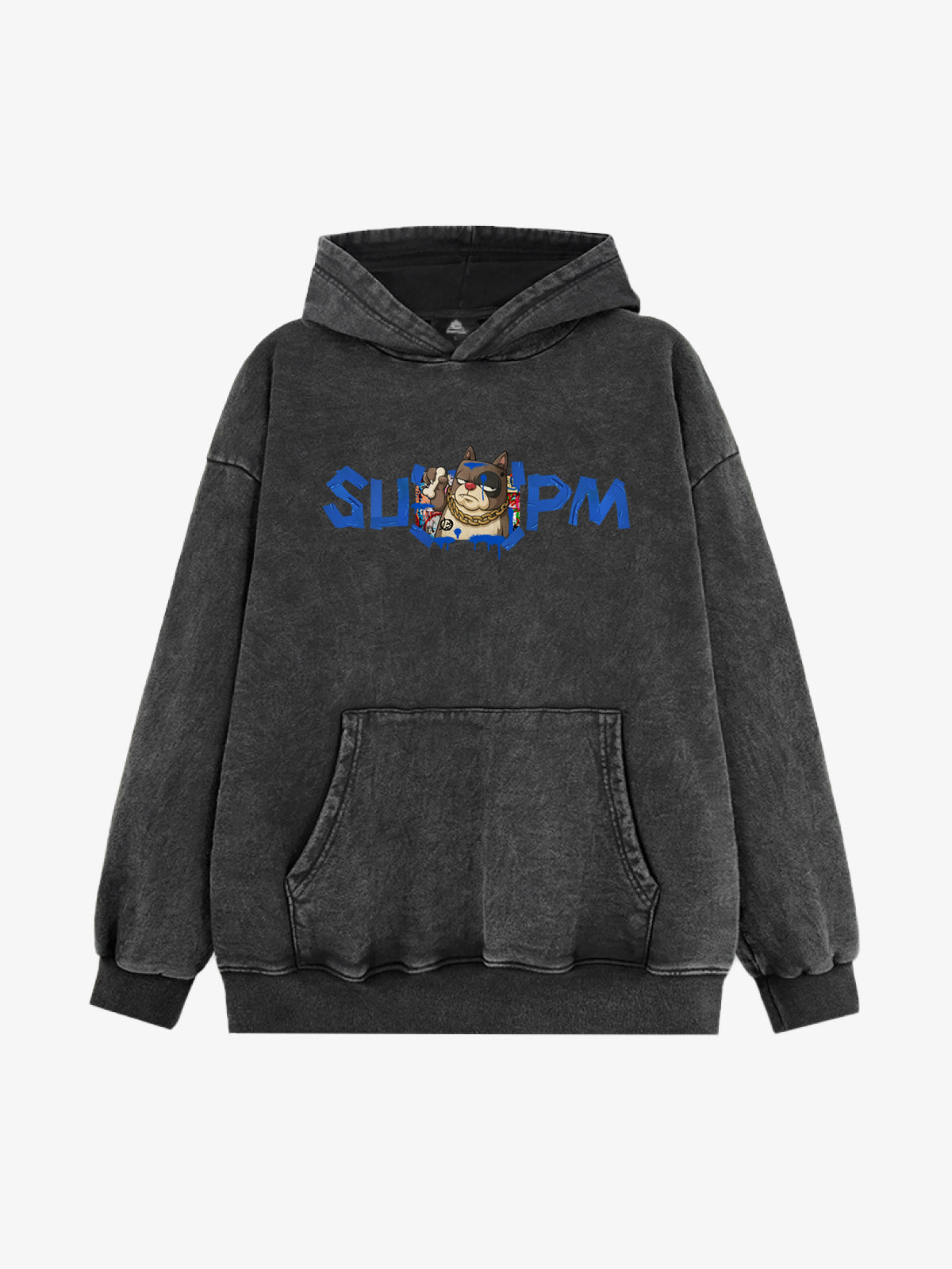 Supermade Street Inlaid Gold Chain Trendy Dog Hooded Sweatshirt 