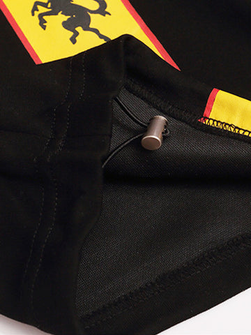Striped Badge Graphic Double-Waist Track Pants