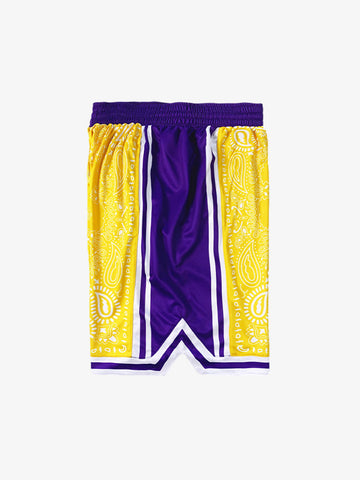 Polyester Snake Print Athletic Shorts with Bold Logo Design 