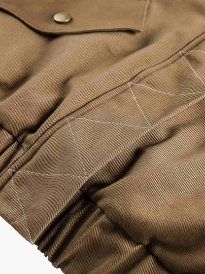 Winter-Ready Corduroy Jacket with Faux Fur Trim for Men 