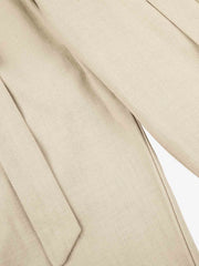 Button-Front Belted Casual Pants