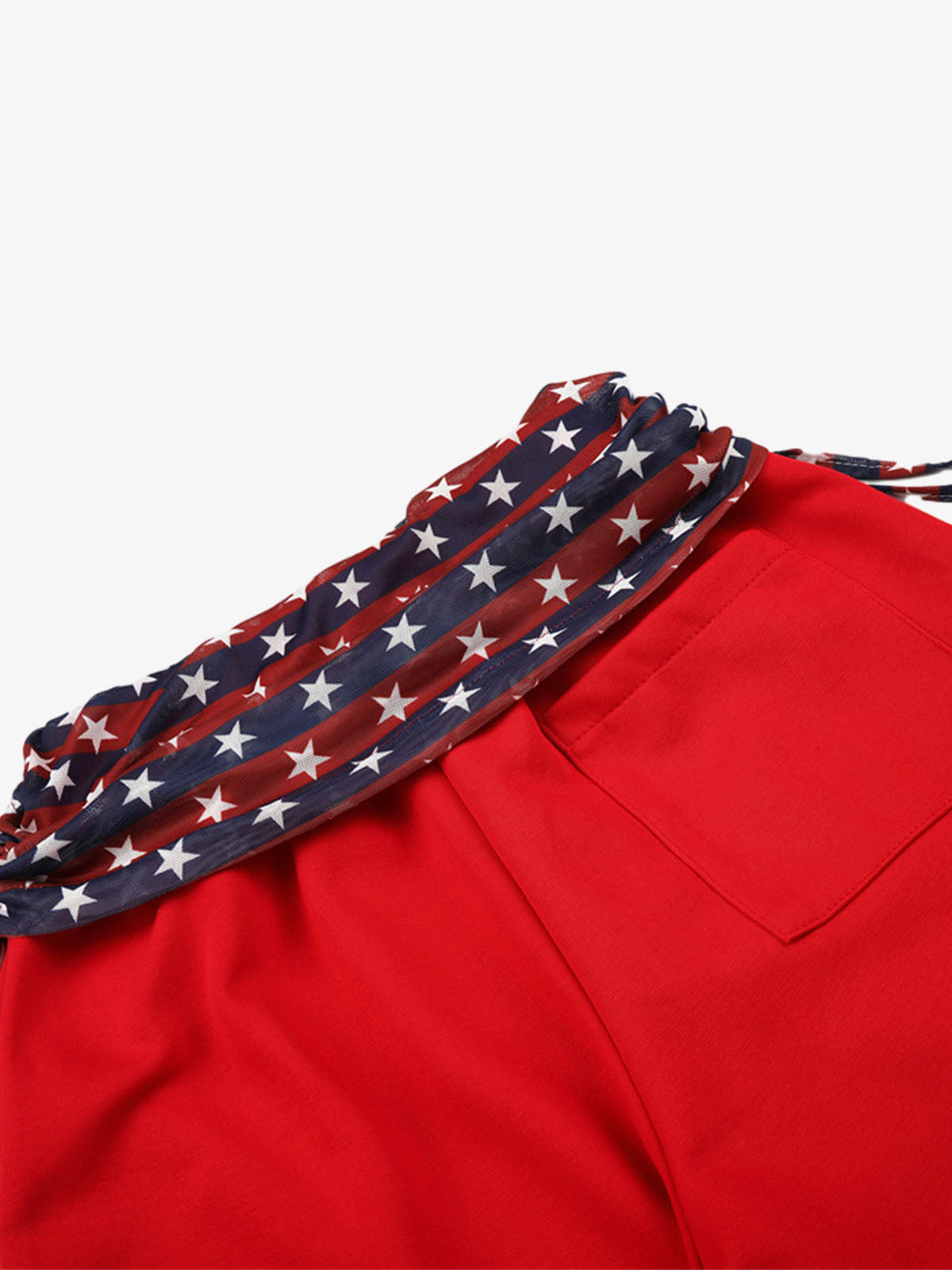 Star Stripe Lace-Up Curved-Leg Trousers