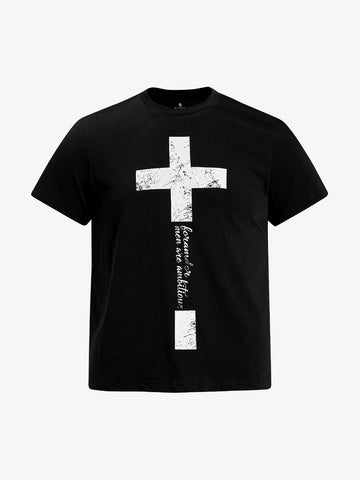 Distressed Cross Graphic T-Shirt 