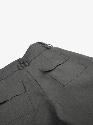 Double-Waist Pleated Cropped Trousers