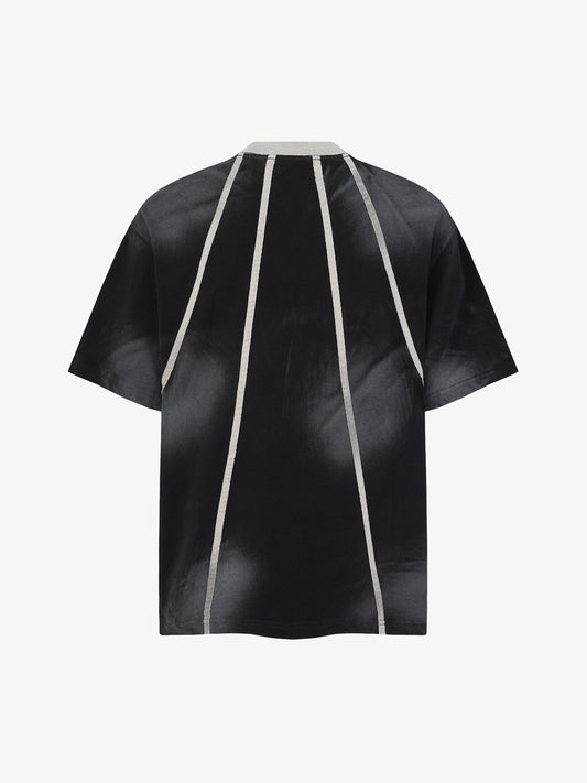 Black Raglan Sleeve T-Shirt with Herringbone Tape Detail – Cotton Blend Streetwear Tee