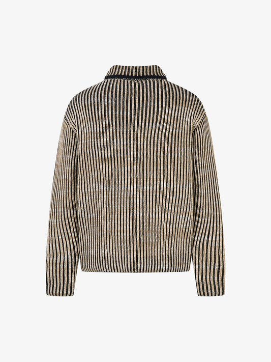 Striped Zip-Up Jacket for Casual Elegance 