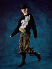 Cat Print Long-Sleeved T-Shirt 