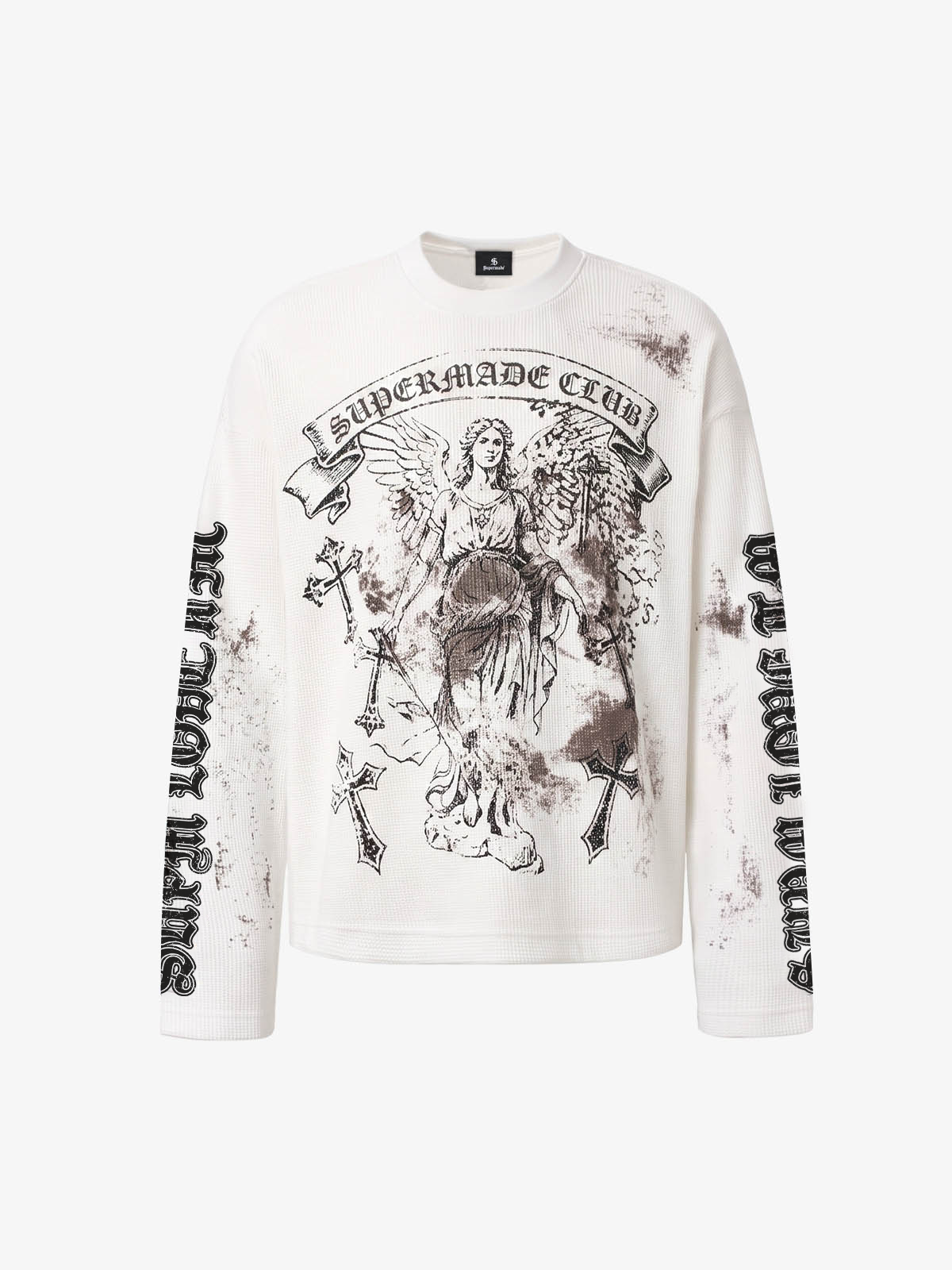 Dark Gothic Letter Print Long-Sleeve T-Shirt