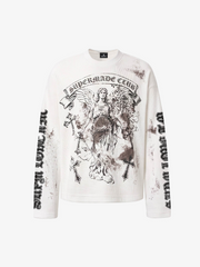 Dark Gothic Letter Print Long-Sleeve T-Shirt