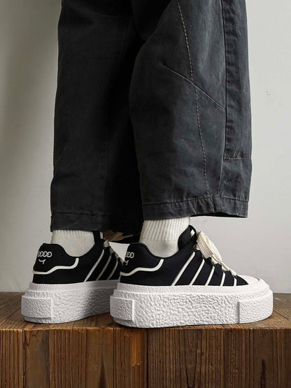 Hidden Height-Boosting Sneakers with Stylish Platform Design 