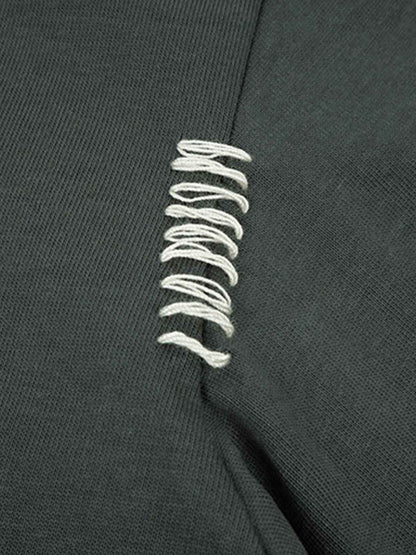 Cotton Oversized T-Shirt with Contrast Stitching and Minimalist Design 