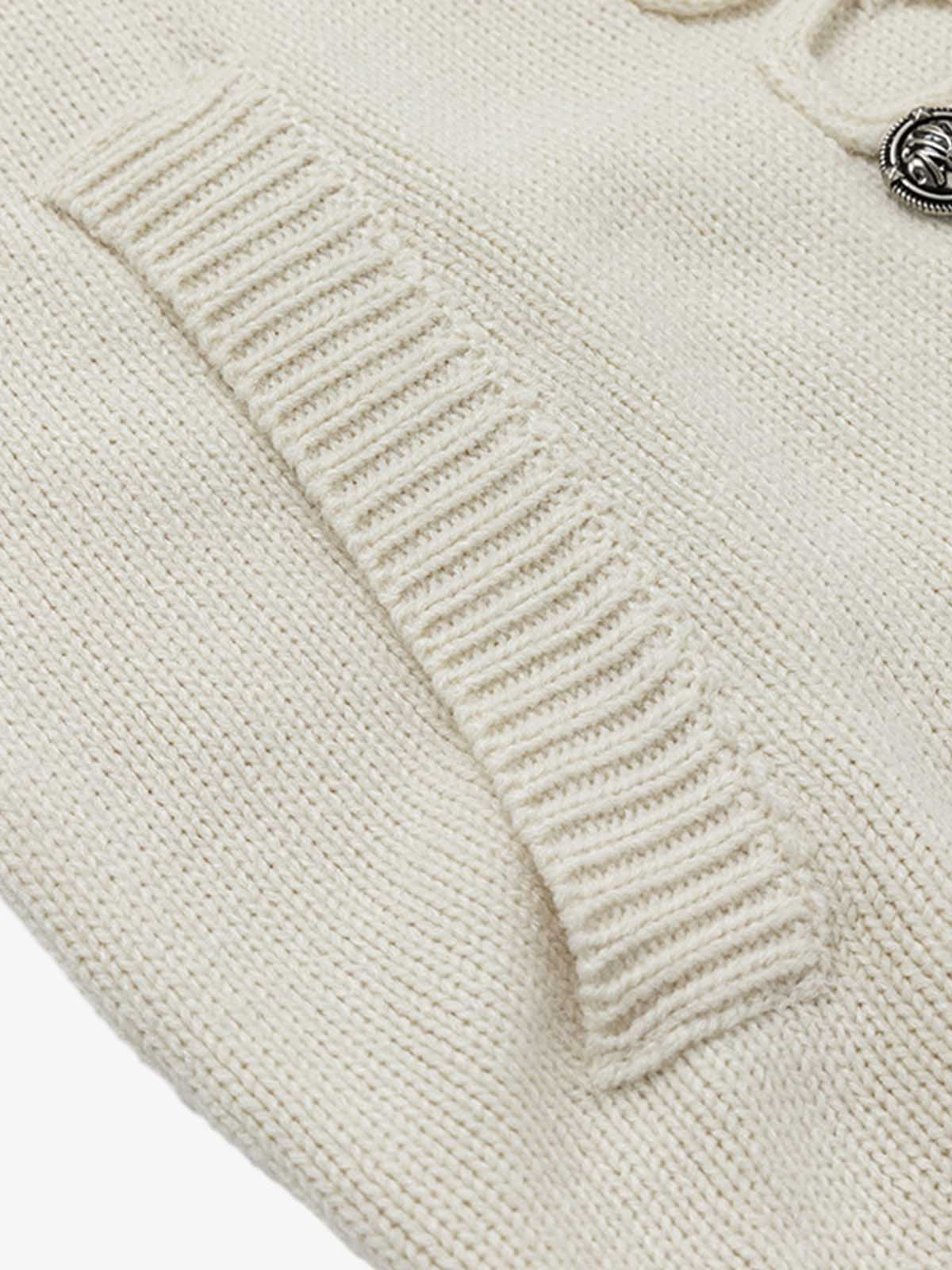 Cardigan con cappuccio in maglia jacquard