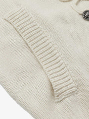 Cardigan con cappuccio in maglia jacquard