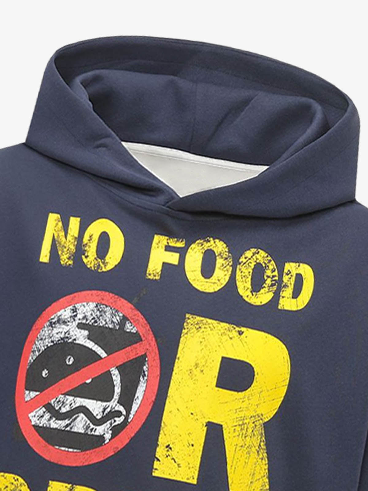 No Food or Drink Graphic Hoodie for Casual Wear 