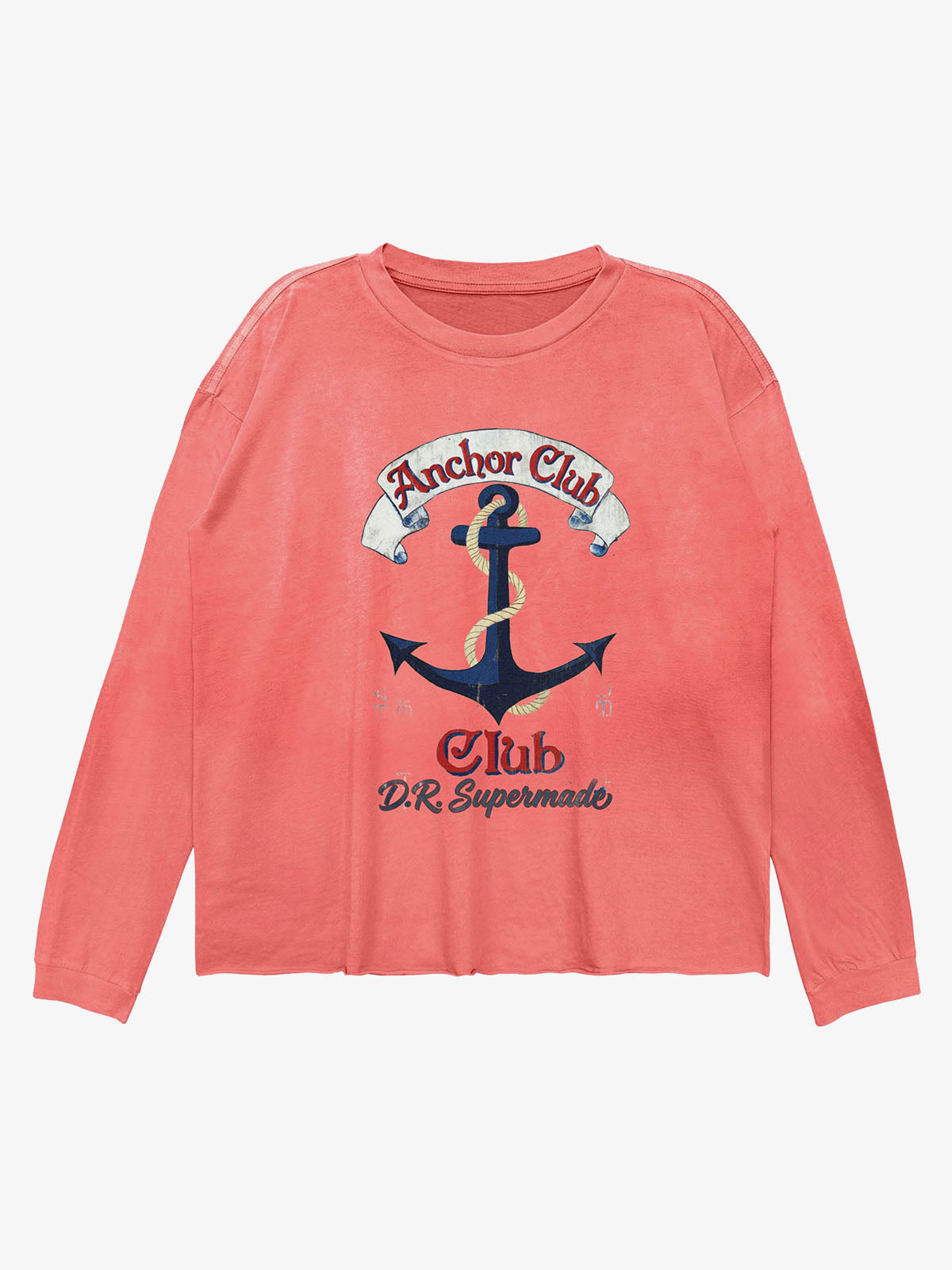 Anchor Graphic Washed Long Sleeve Tee; VTG Red / S, VTG Red / M, VTG Red / L, VTG Red / XL