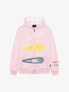 Detachable Hair Clip Decoration Zip Up Hoodie