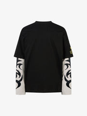 Hip-Hop Punk Faux Two-Piece Long-Sleeved T-Shirt - 2457 
