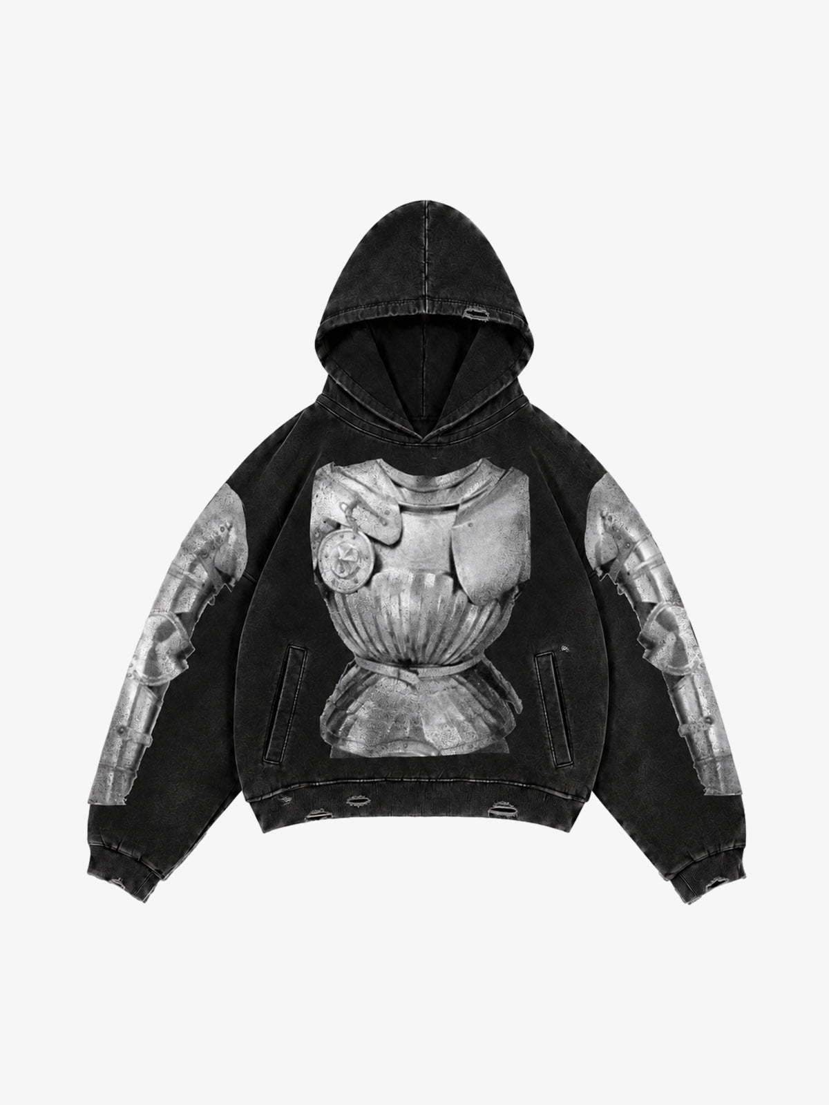 Armor Graphic Distressed Hoodie & Wide-Leg Sweatpants Set
