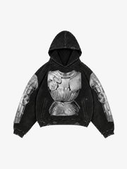 Armor Graphic Distressed Hoodie & Wide-Leg Sweatpants Set