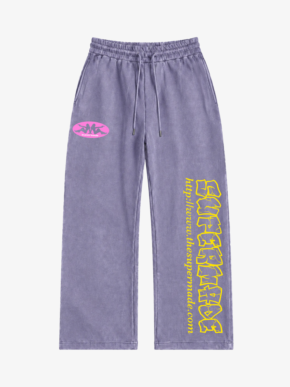Vintage-Washed Loose-Fit Graphic-Print Casual Set