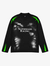 Langarmshirt mit Totenkopf-Grafik und mehrlagigem Rennlogo