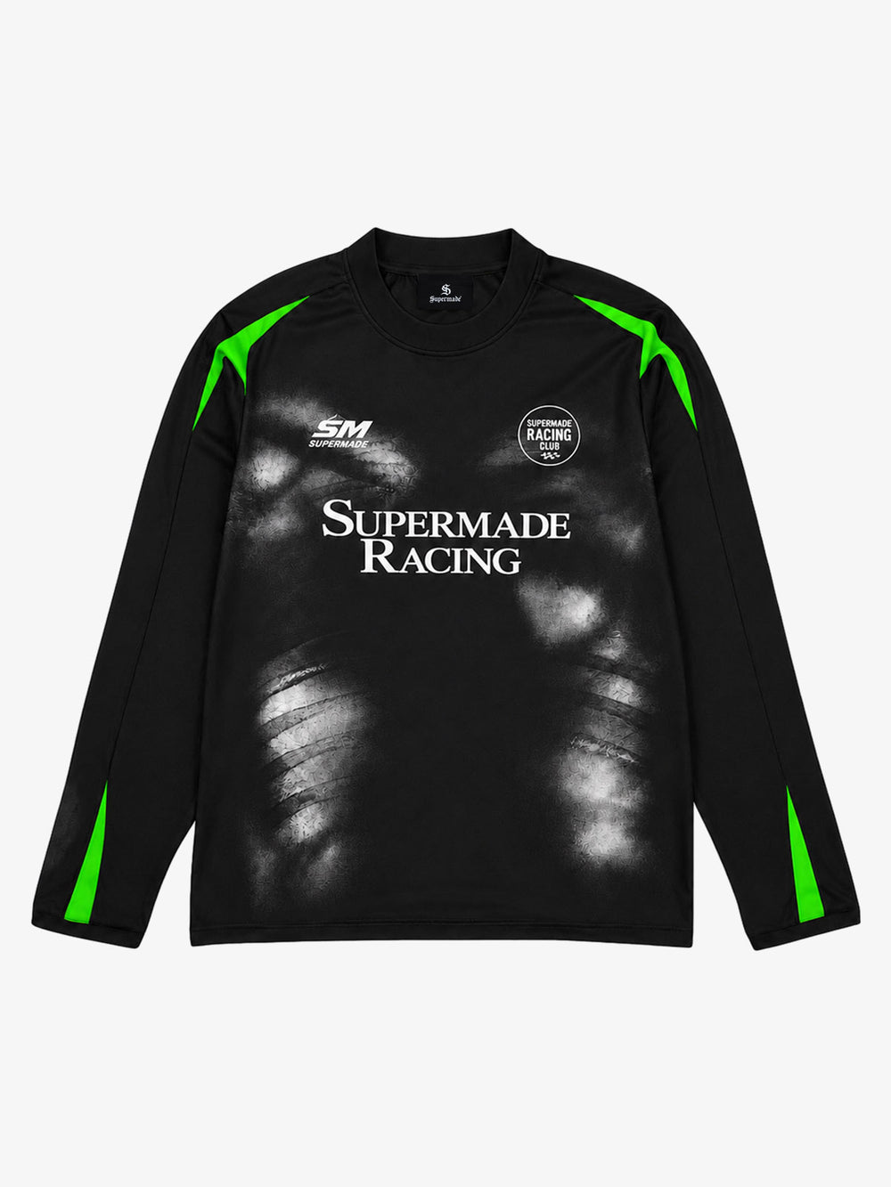 Skull Graphic Layered Racing Logo Long Sleeve Tee