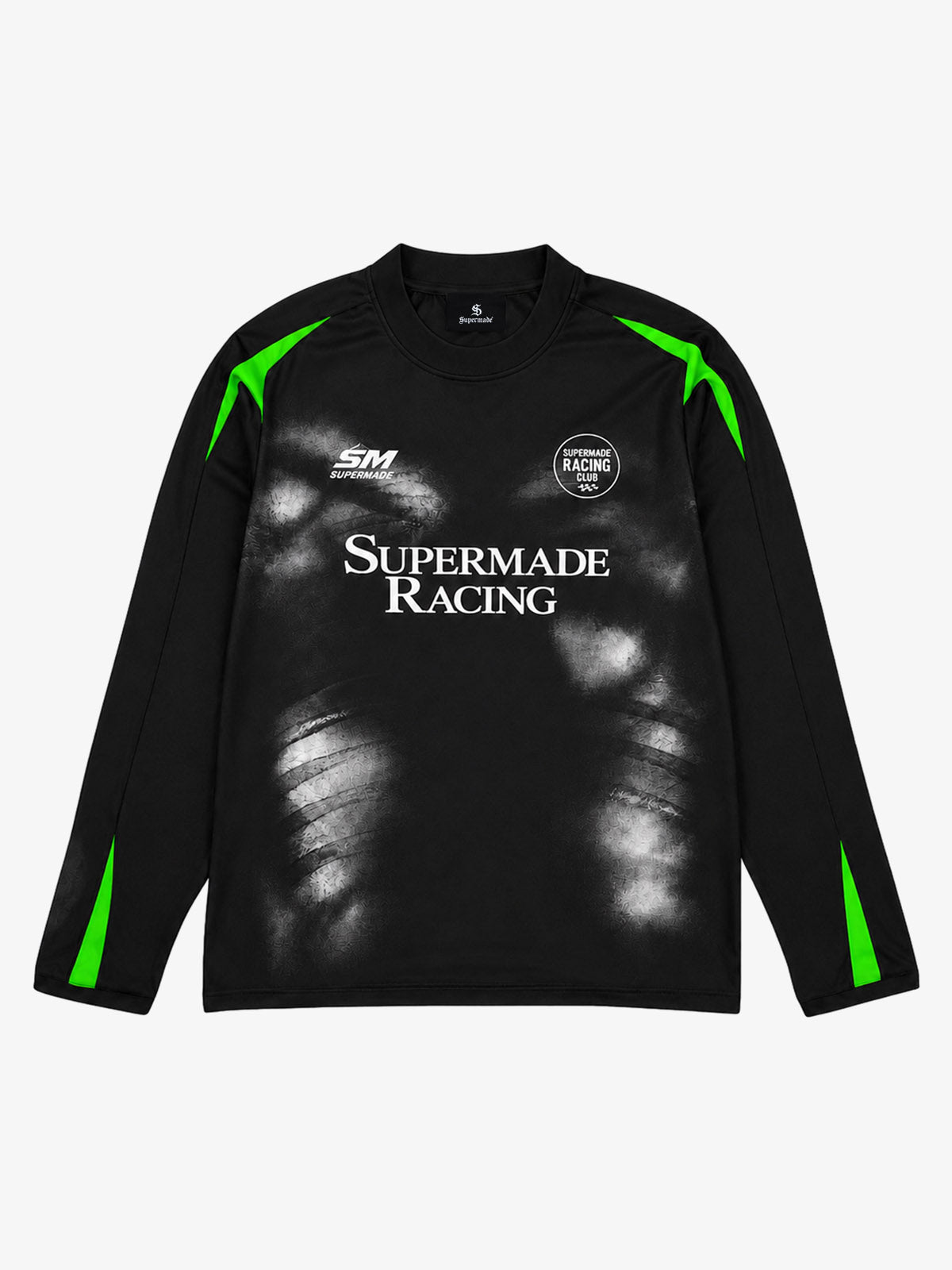 Skull Graphic Layered Racing Logo Long Sleeve Tee