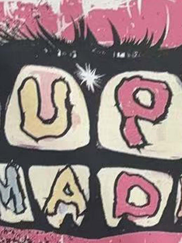 Retro Letter Lip Graphic T-Shirt 