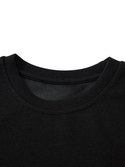 Retro Rivet Pleated Functional T-shirt 