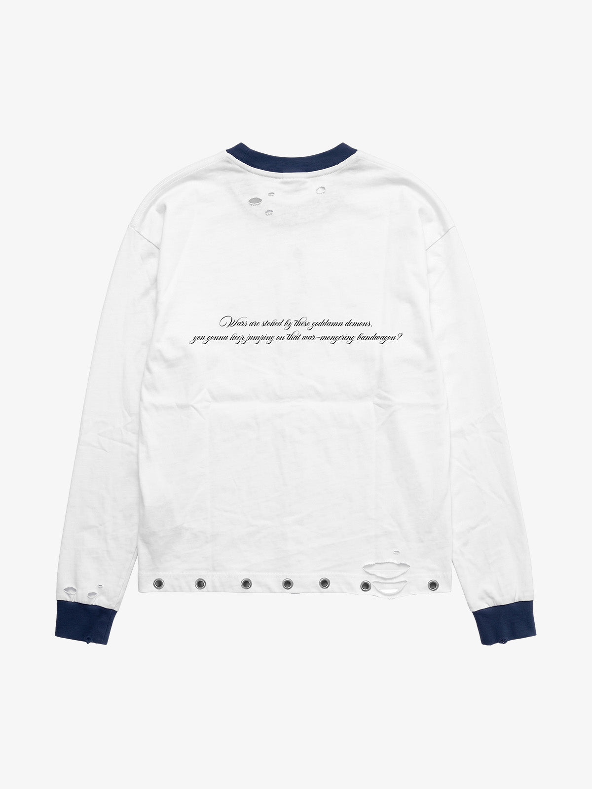 Devil Graphic Color Block Long Sleeve Tee