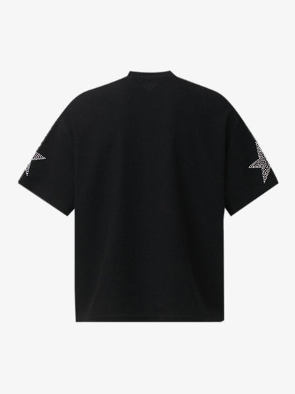 280G Cotton Tiger Print Oversized T-Shirt with Star Sleeve Design 