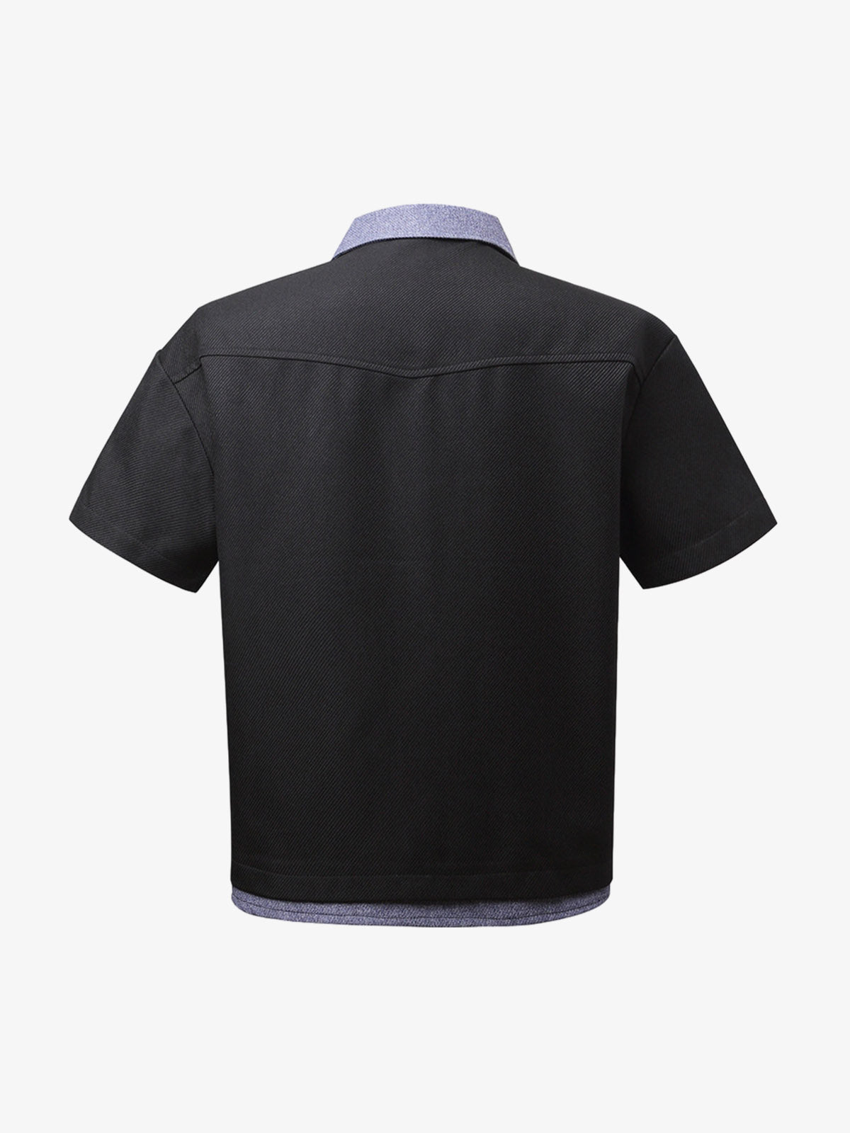 Fake Two-piece Stitching Lapel Pearl Button Shirt 