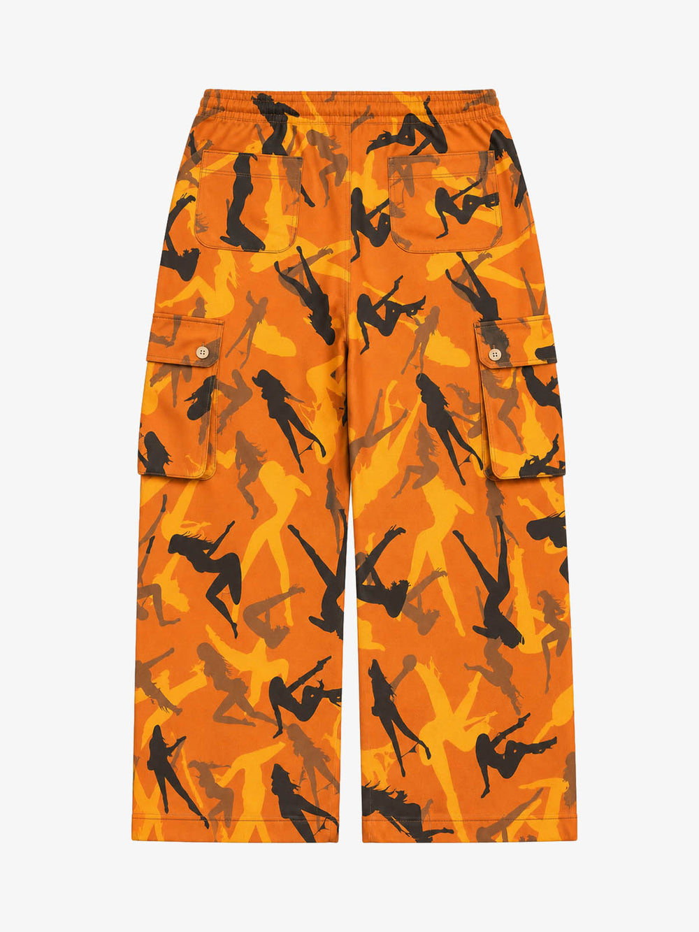 Allover-Camouflage-Jogginghose mit mehreren Taschen und weitem Bein