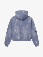 Rhinestone Graphic Garment-Washed Hoodie