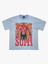 Double-Neck Washed Distressed Tee