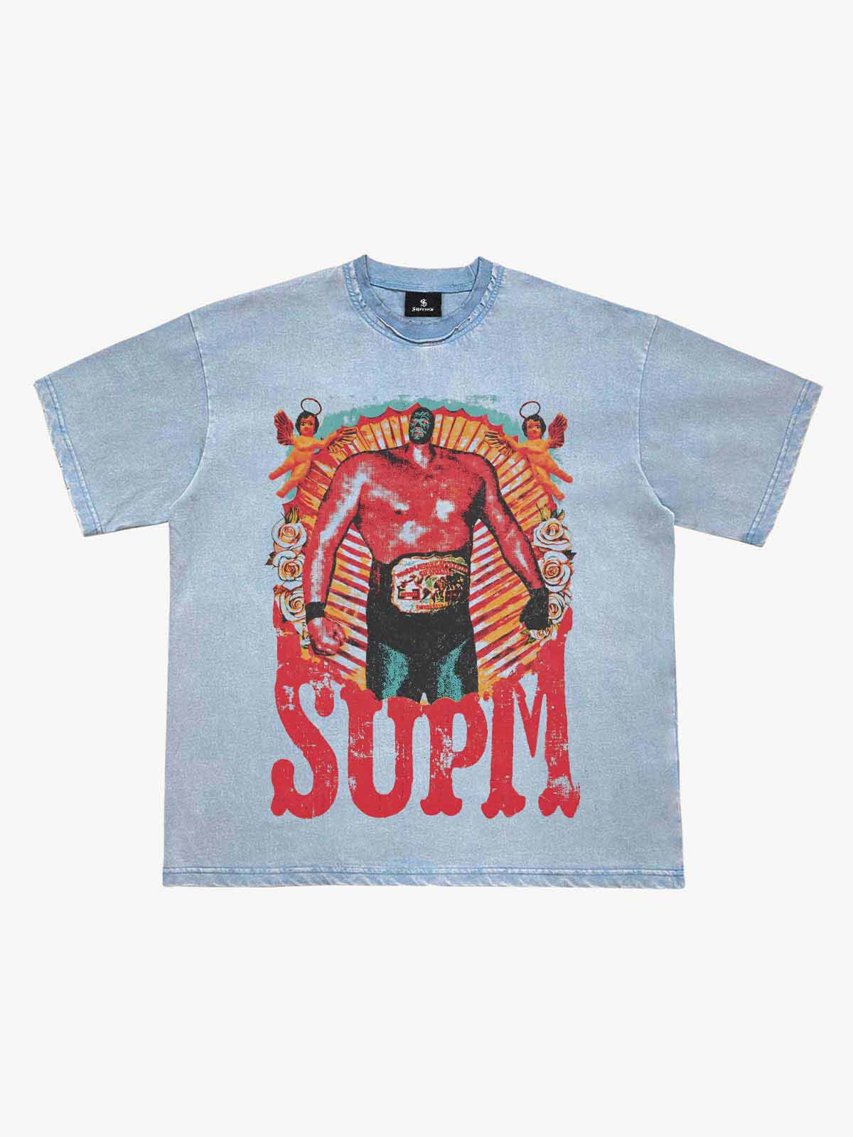 Double-Neck Washed Distressed Tee