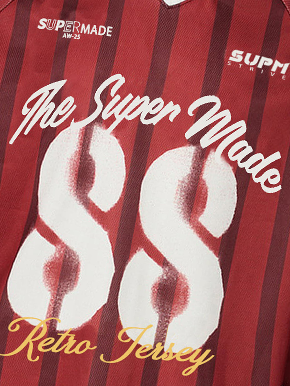 Retro Striped 88 Print Graphic Jersey Long-Sleeved T-Shirt 