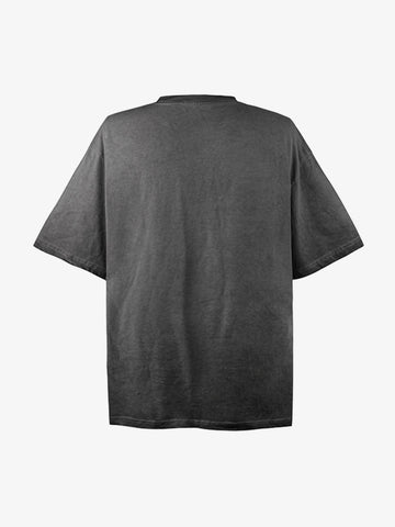 Vintage Washed Shadow Portrait Print T-Shirt 