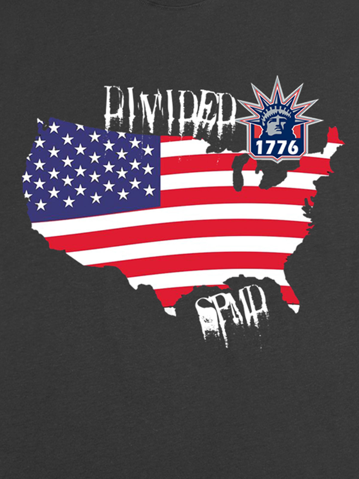 Original Creative Map Flag Print T-shirt 