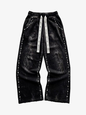 Distressed Rhinestone Sweatpants