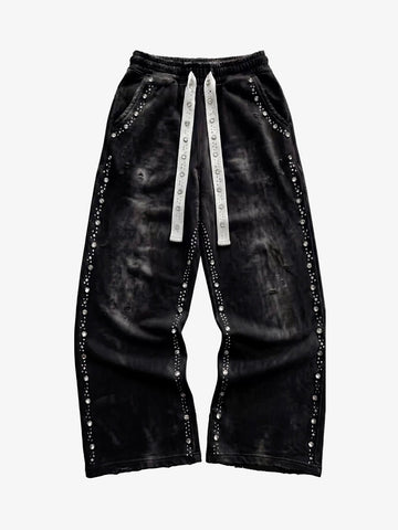 Distressed Rhinestone Sweatpants